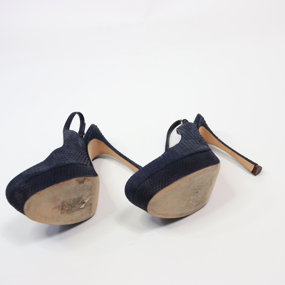 Yves Saint Laurent | Shoes | Yves Saint Laurent Ysl Blue  YVES SAINT LAURENT YSL Blue suede Tribute slingback heels-Sz.8.5 - NEW